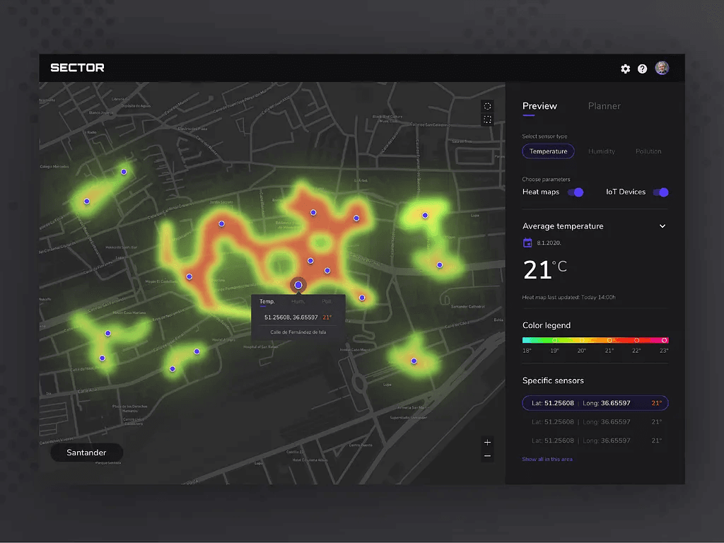 IoT sensor monitoring dashboard